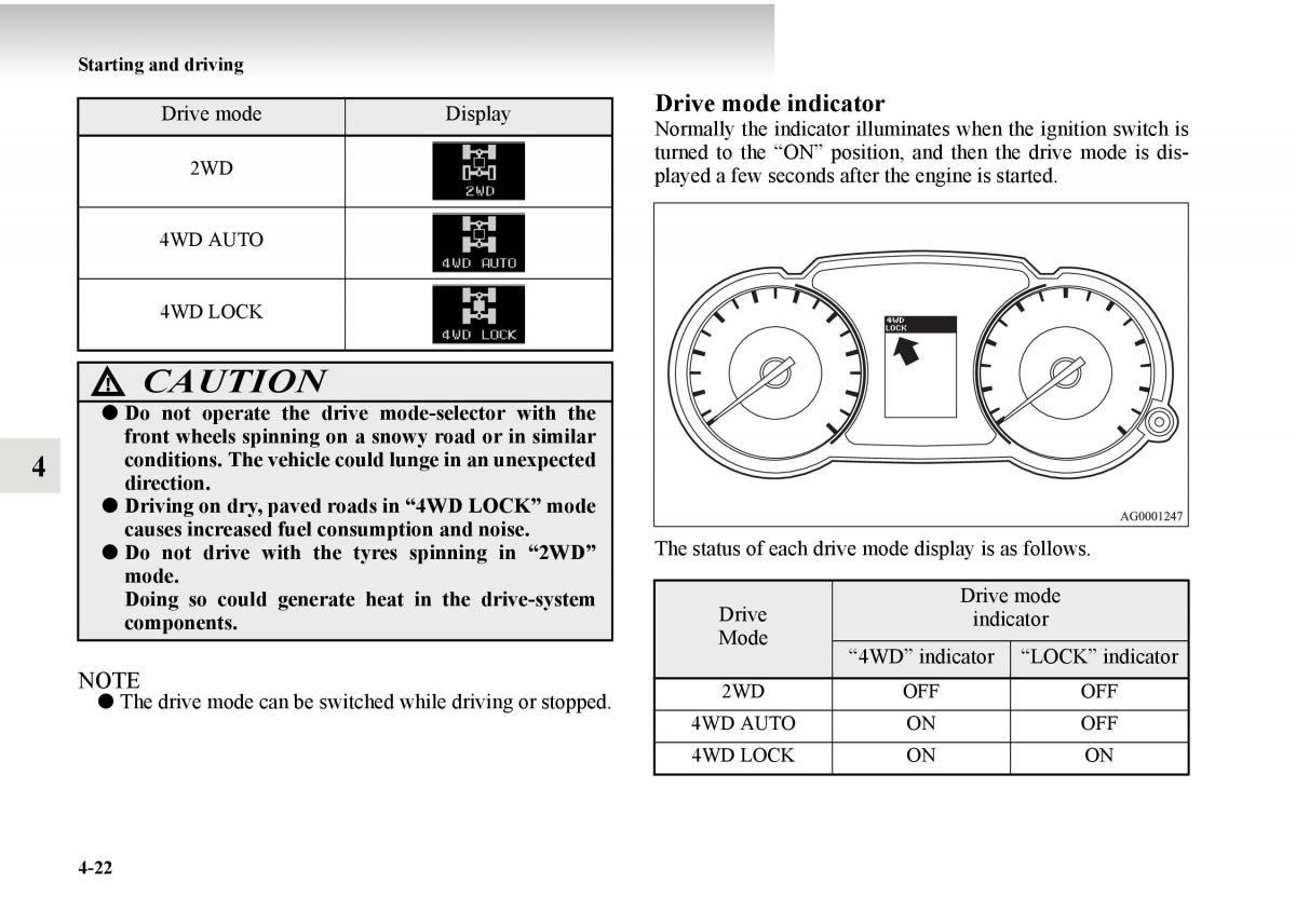 Mitsubishi Outlander II 2 owners manual / page 244