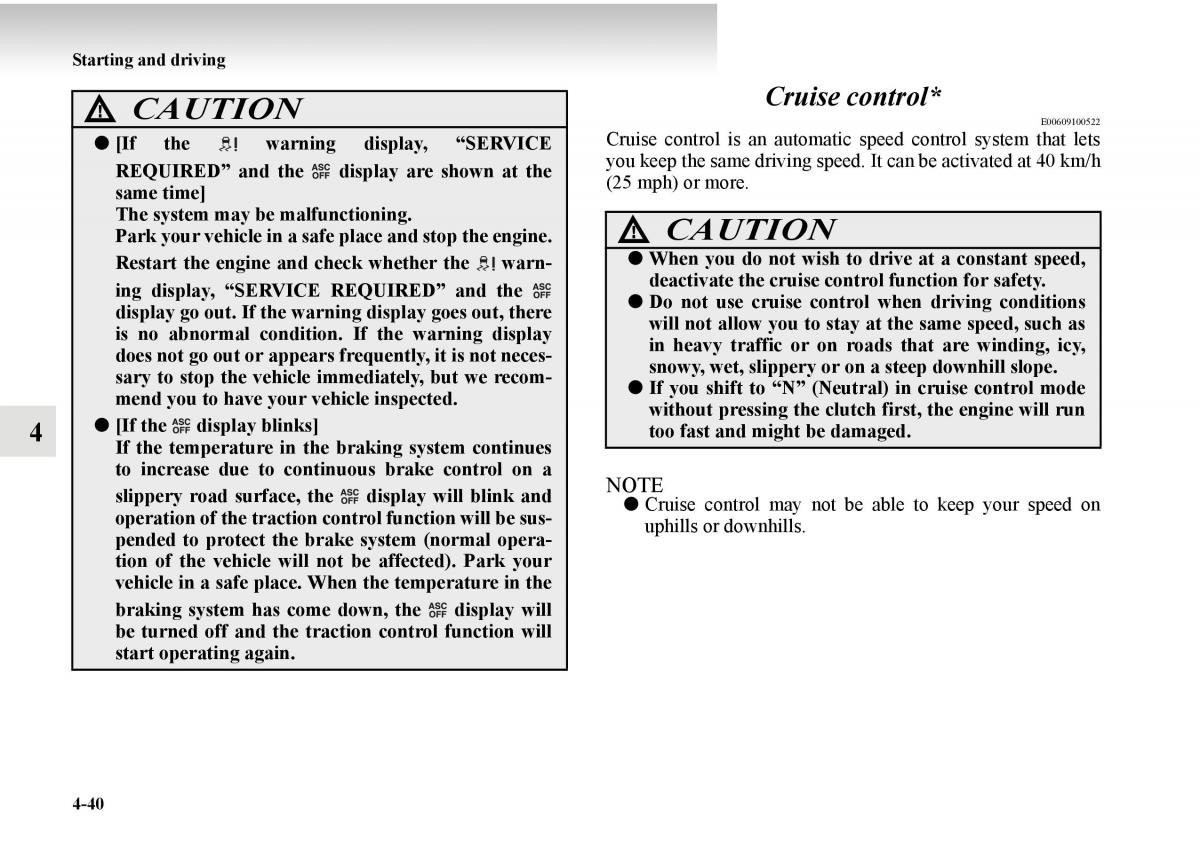 Mitsubishi Outlander II 2 owners manual / page 262