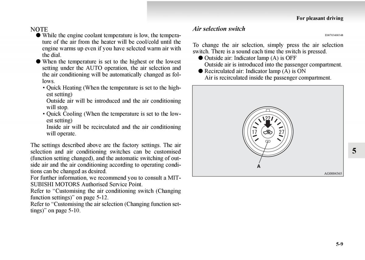 Mitsubishi Outlander II 2 owners manual / page 289