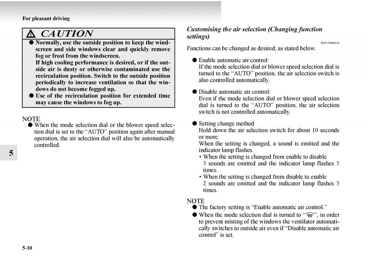 Mitsubishi Outlander II 2 owners manual / page 290