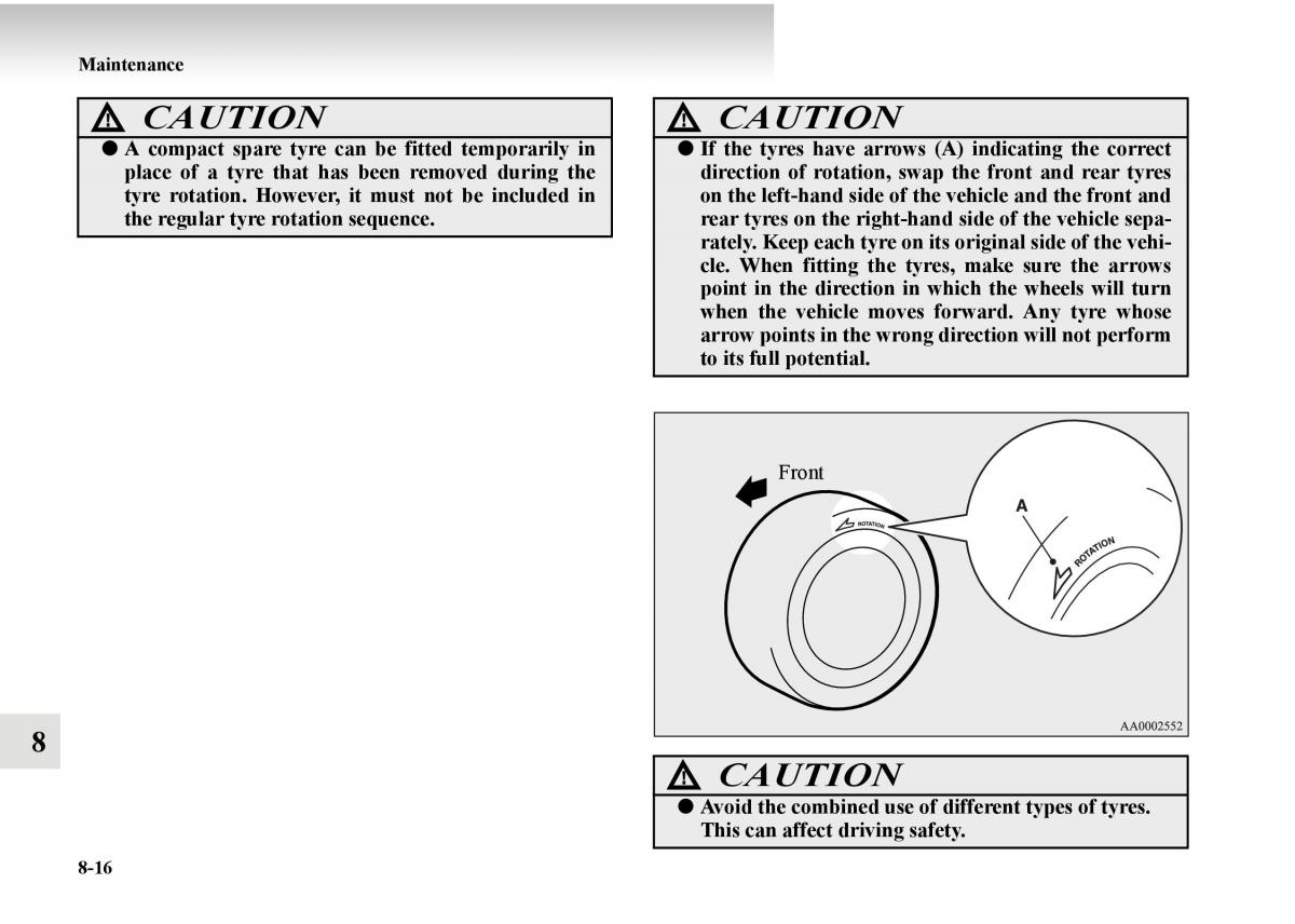 Mitsubishi Outlander II 2 owners manual / page 476