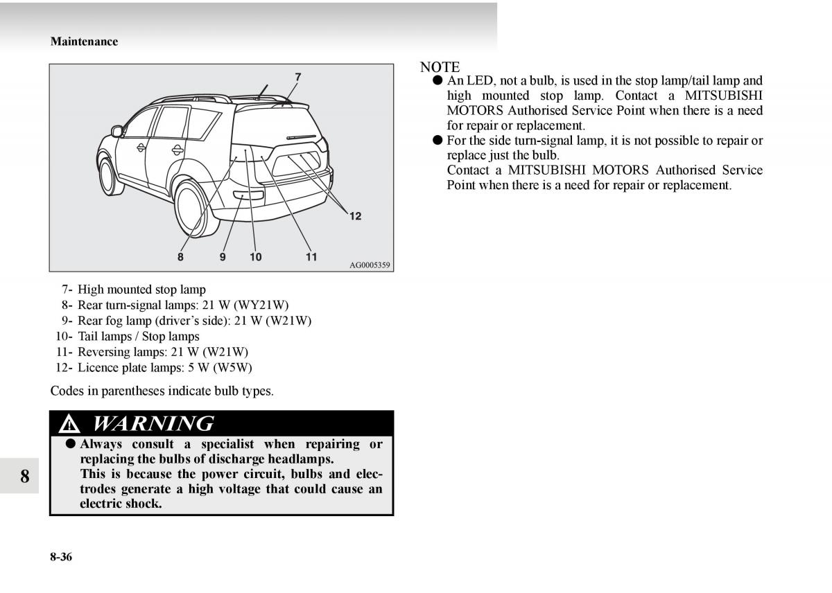 Mitsubishi Outlander II 2 owners manual / page 496