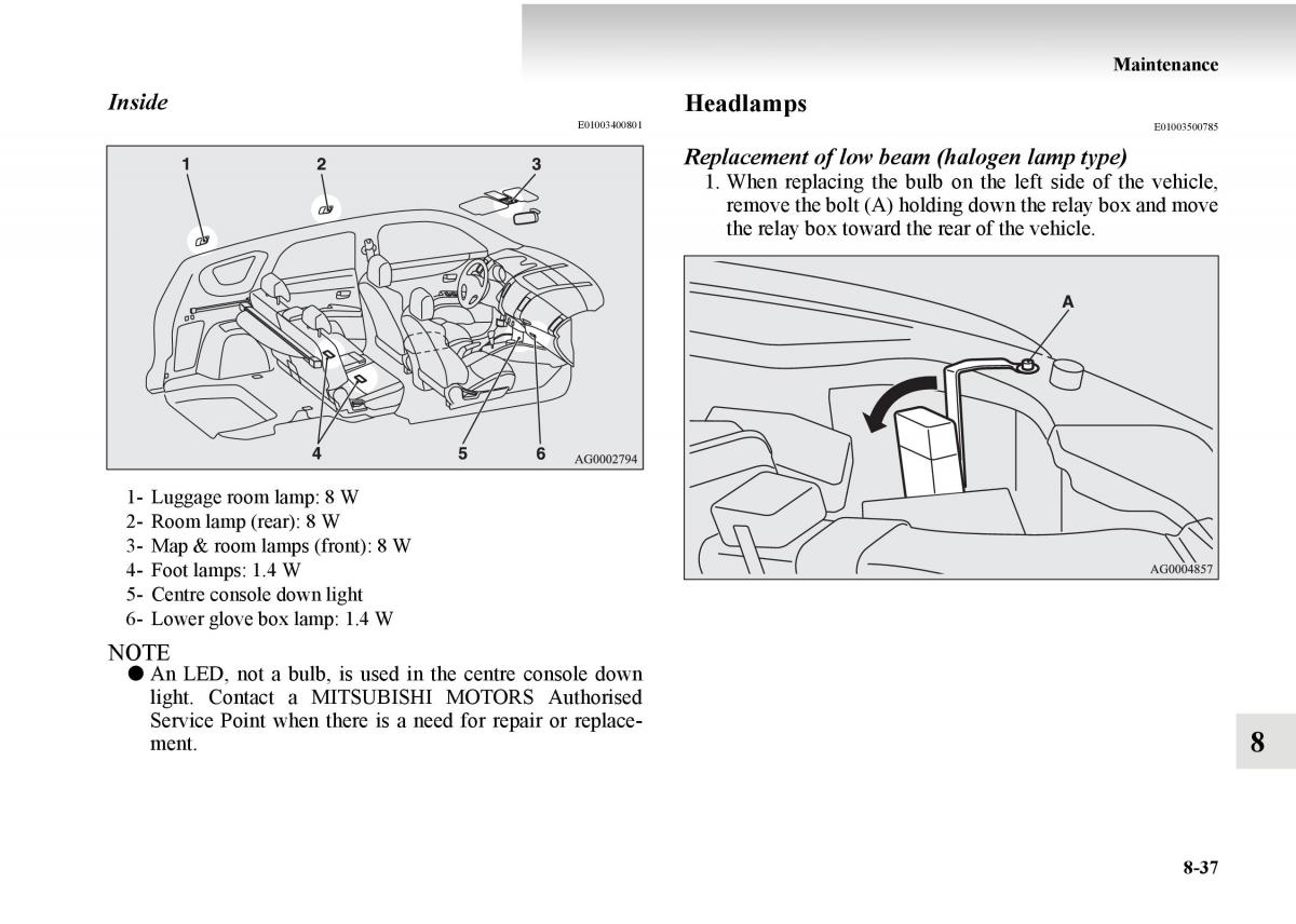 Mitsubishi Outlander II 2 owners manual / page 497