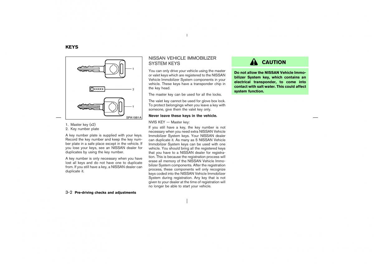 Nissan X Trail T30 I 1 owners manual / page 107