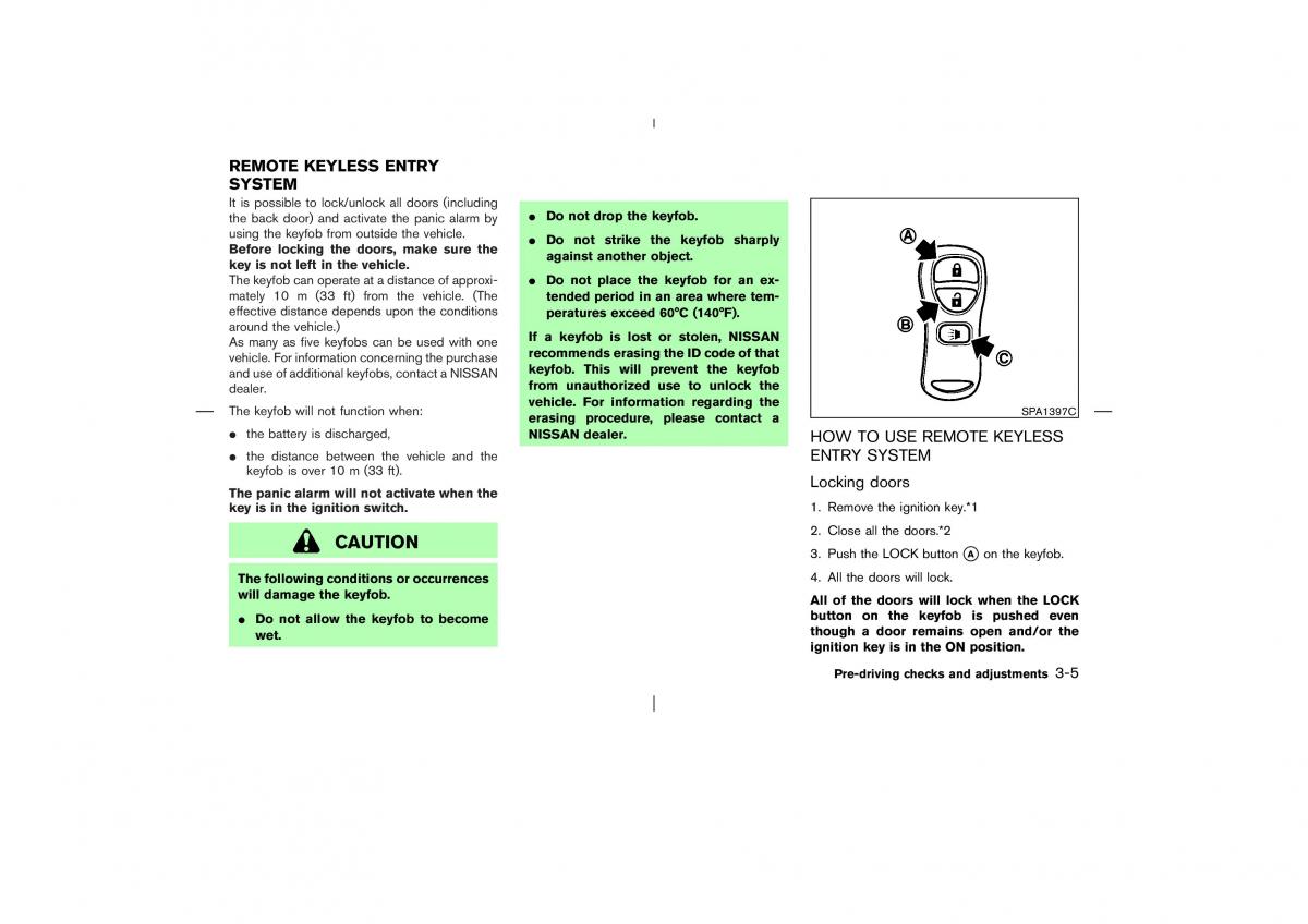 Nissan X Trail T30 I 1 owners manual / page 110