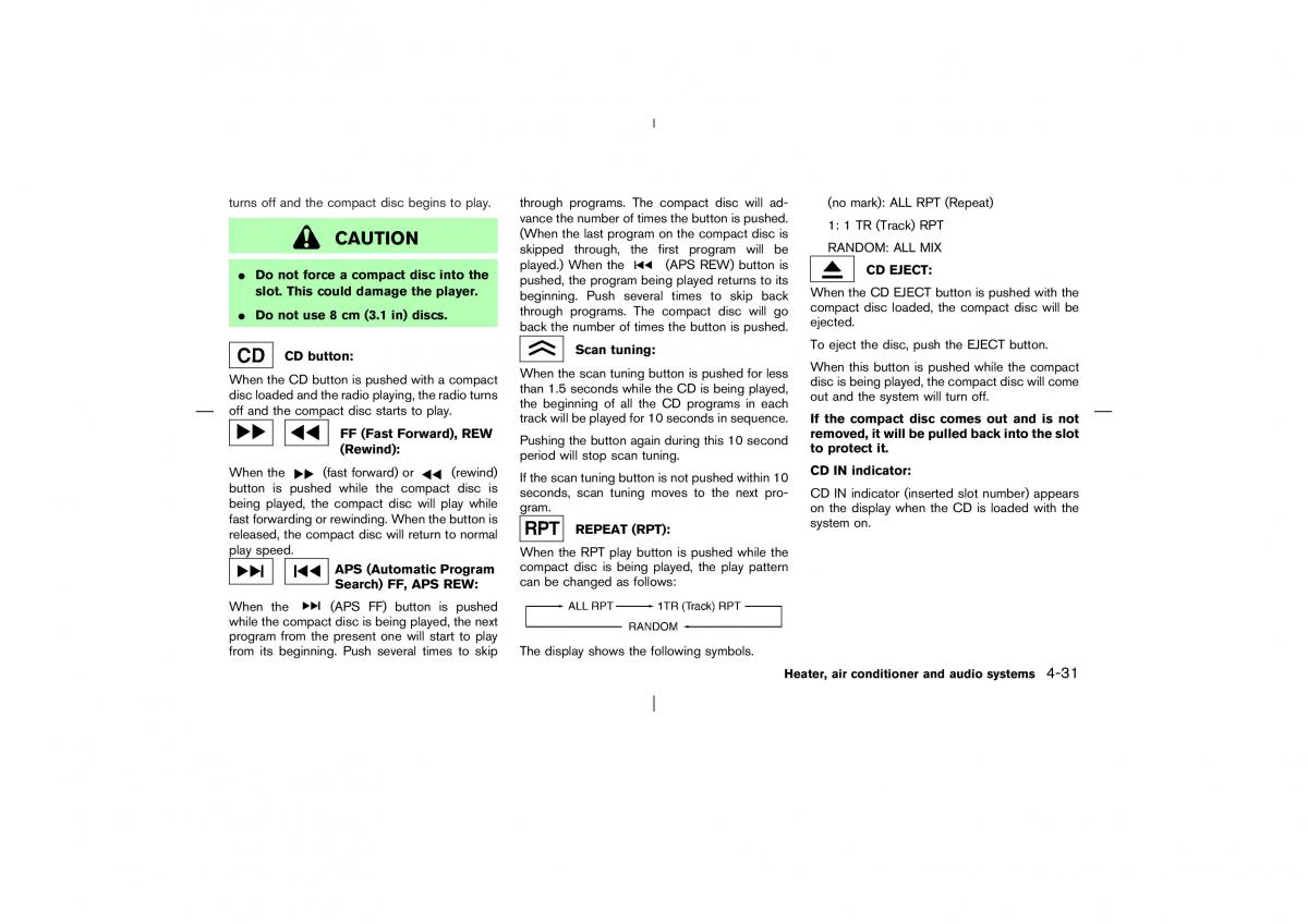 Nissan X Trail T30 I 1 owners manual / page 150