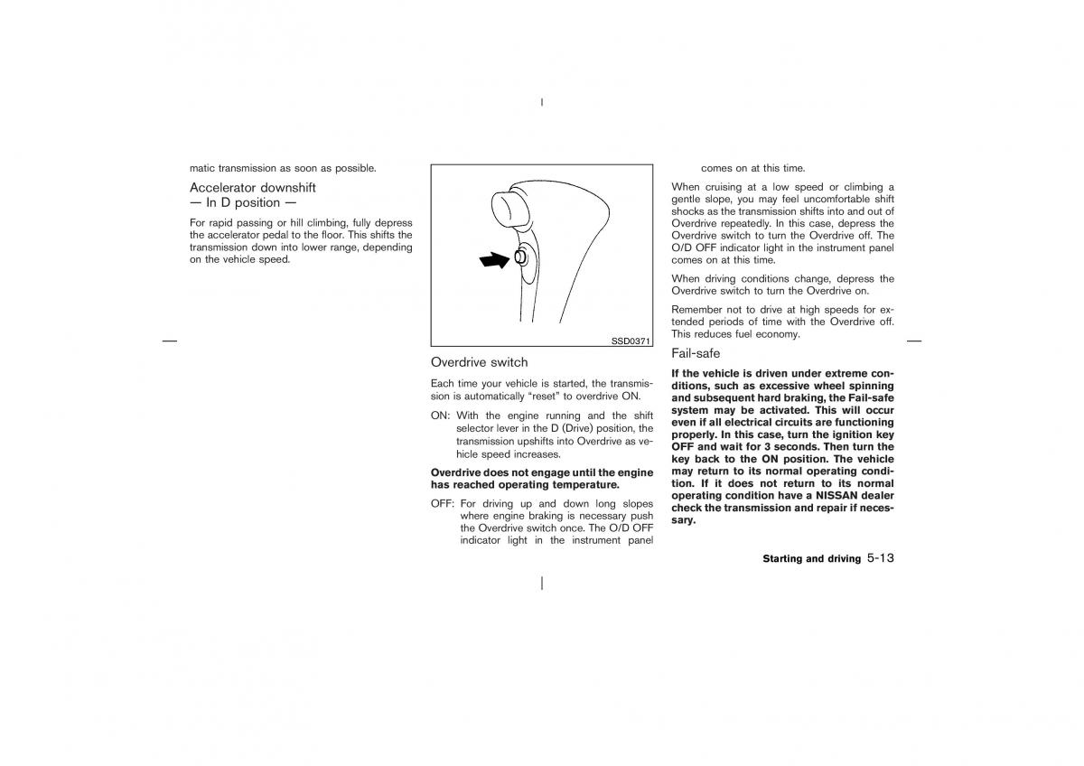 Nissan X Trail T30 I 1 owners manual / page 166