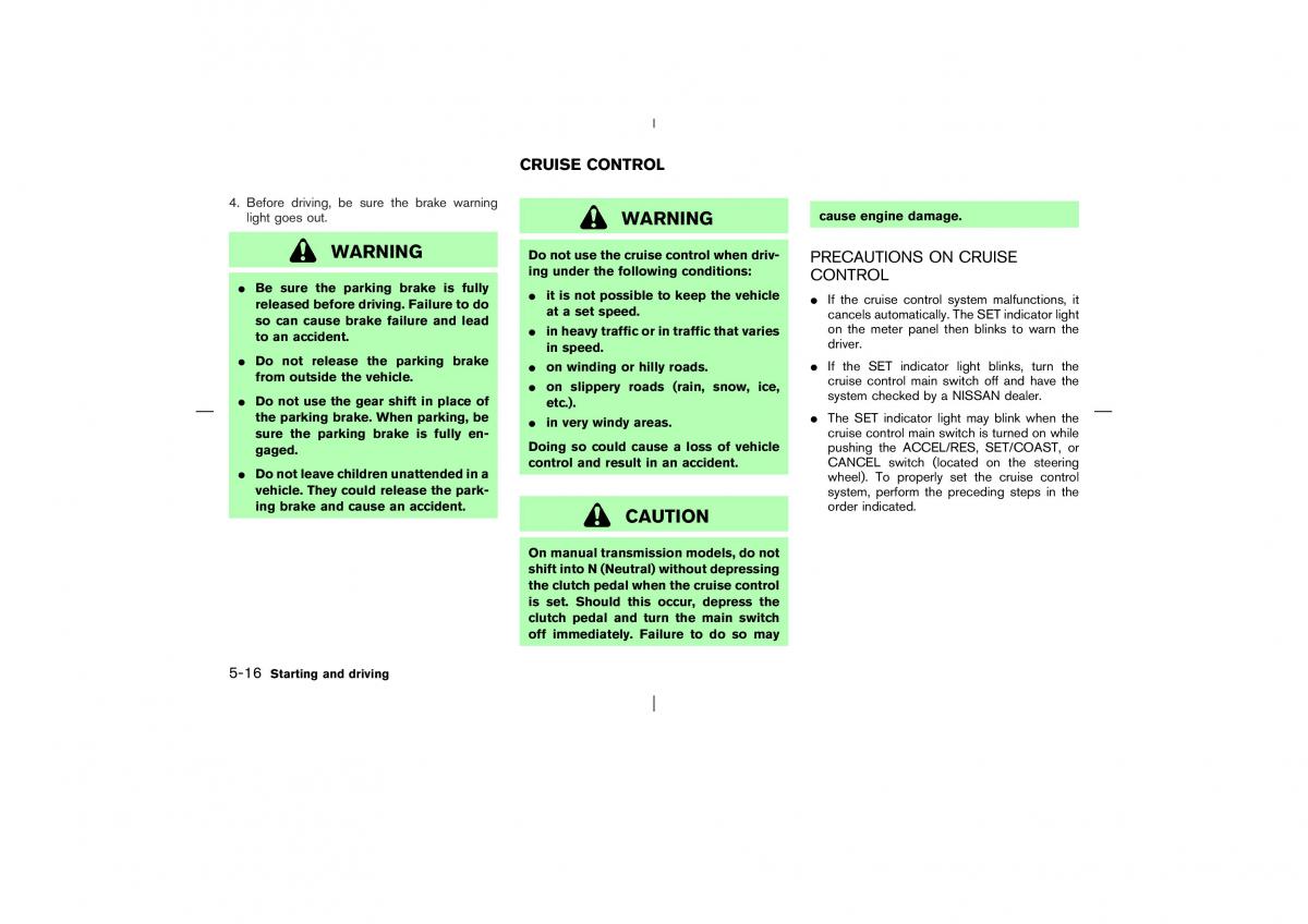 Nissan X Trail T30 I 1 owners manual / page 169