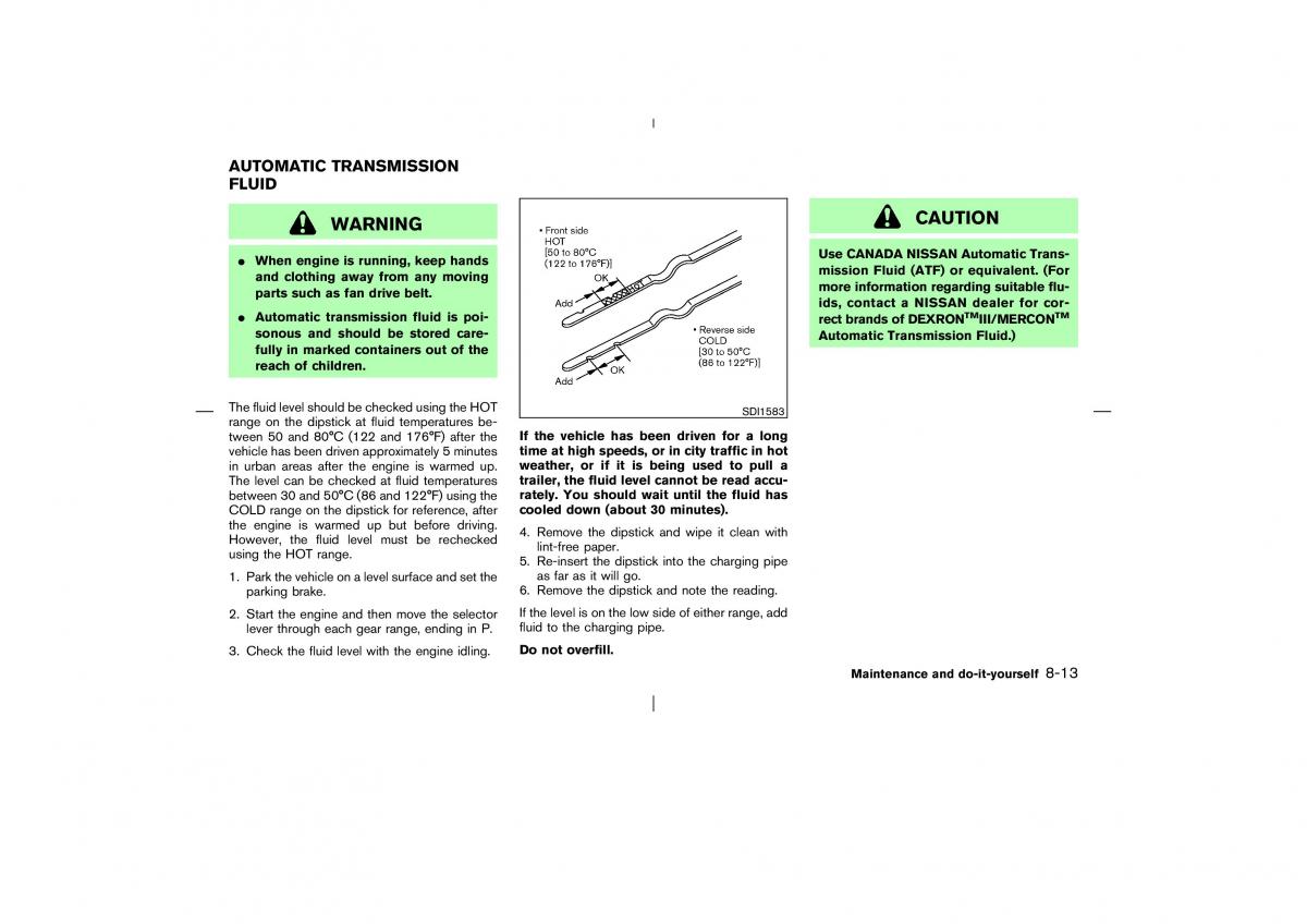 Nissan X Trail T30 I 1 owners manual / page 216