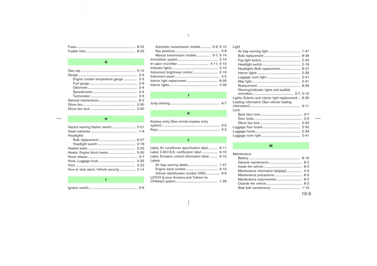 Nissan X Trail T30 I 1 owners manual / page 276