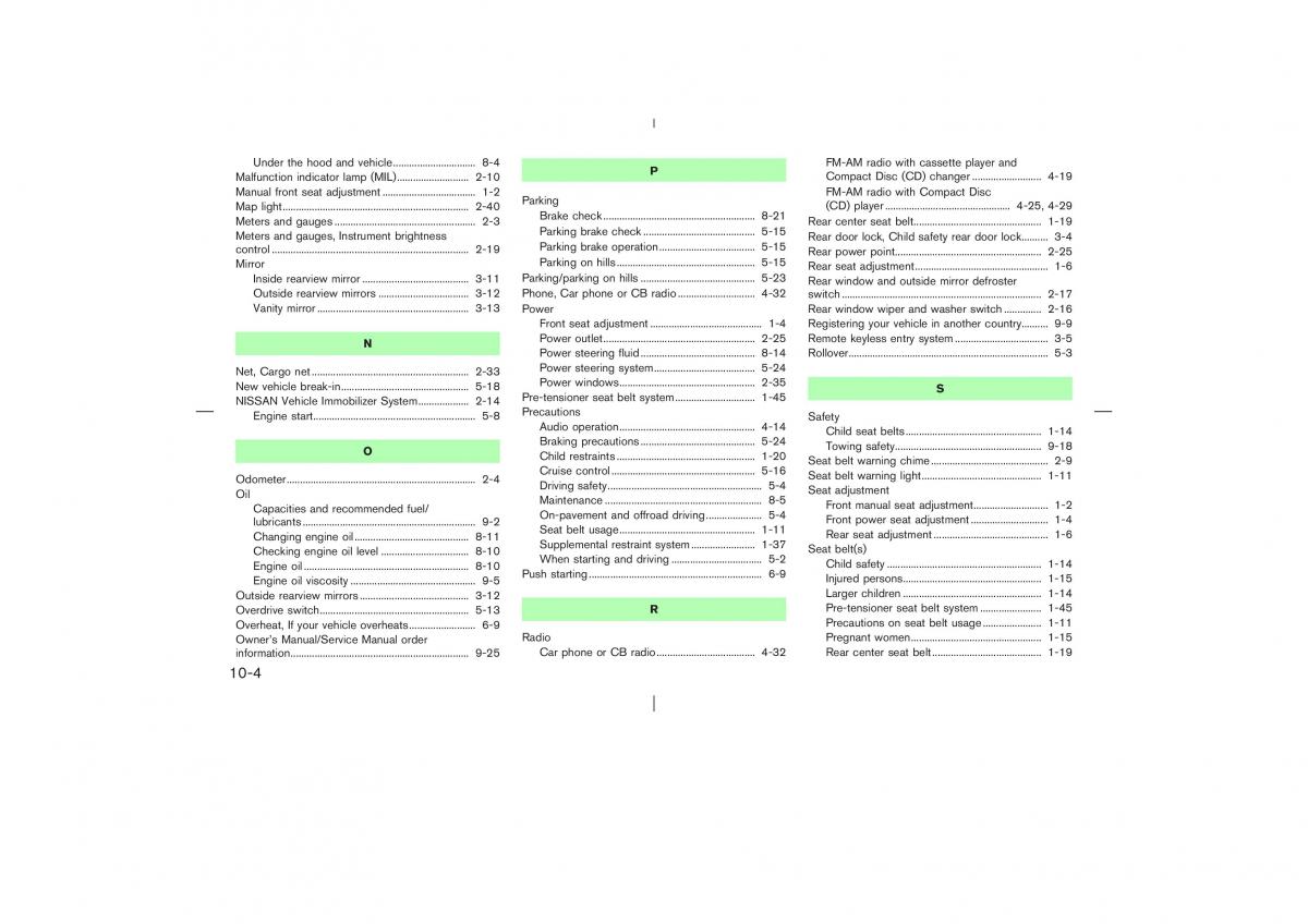 Nissan X Trail T30 I 1 owners manual / page 277