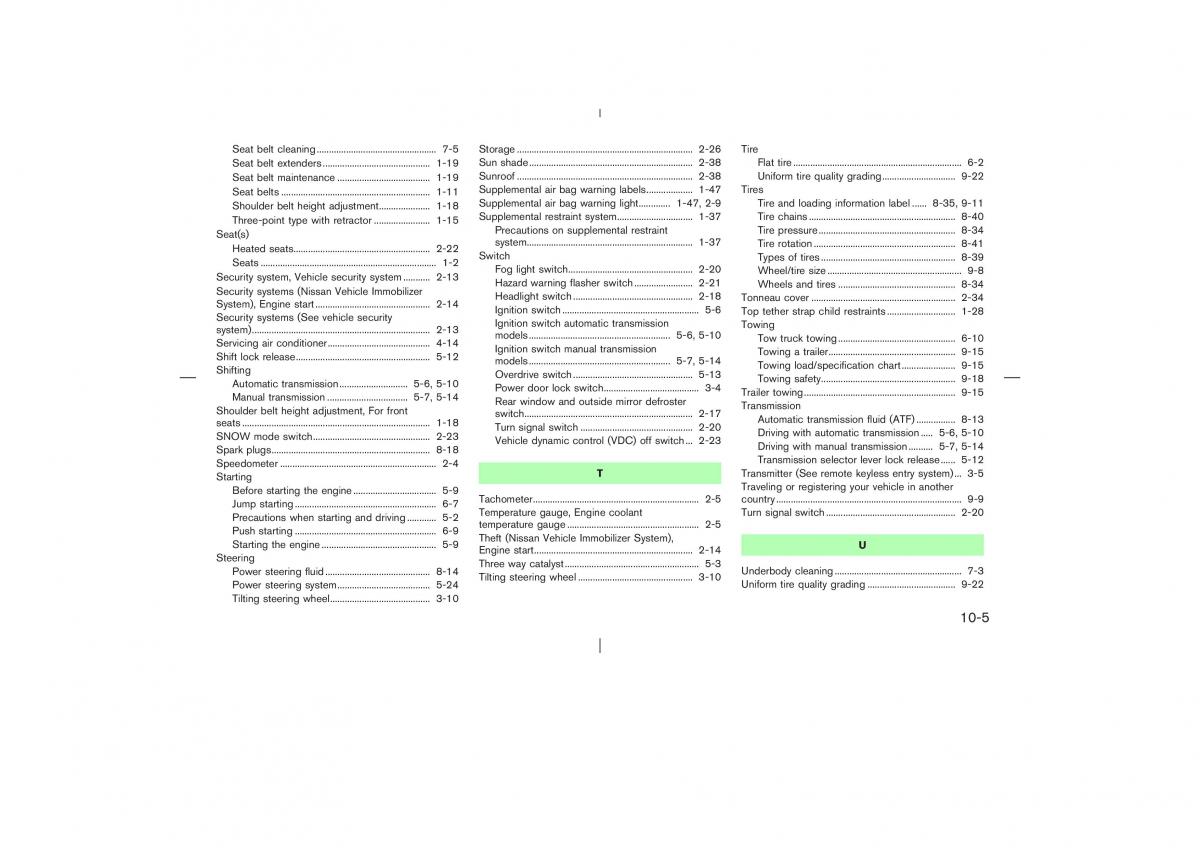 Nissan X Trail T30 I 1 owners manual / page 278