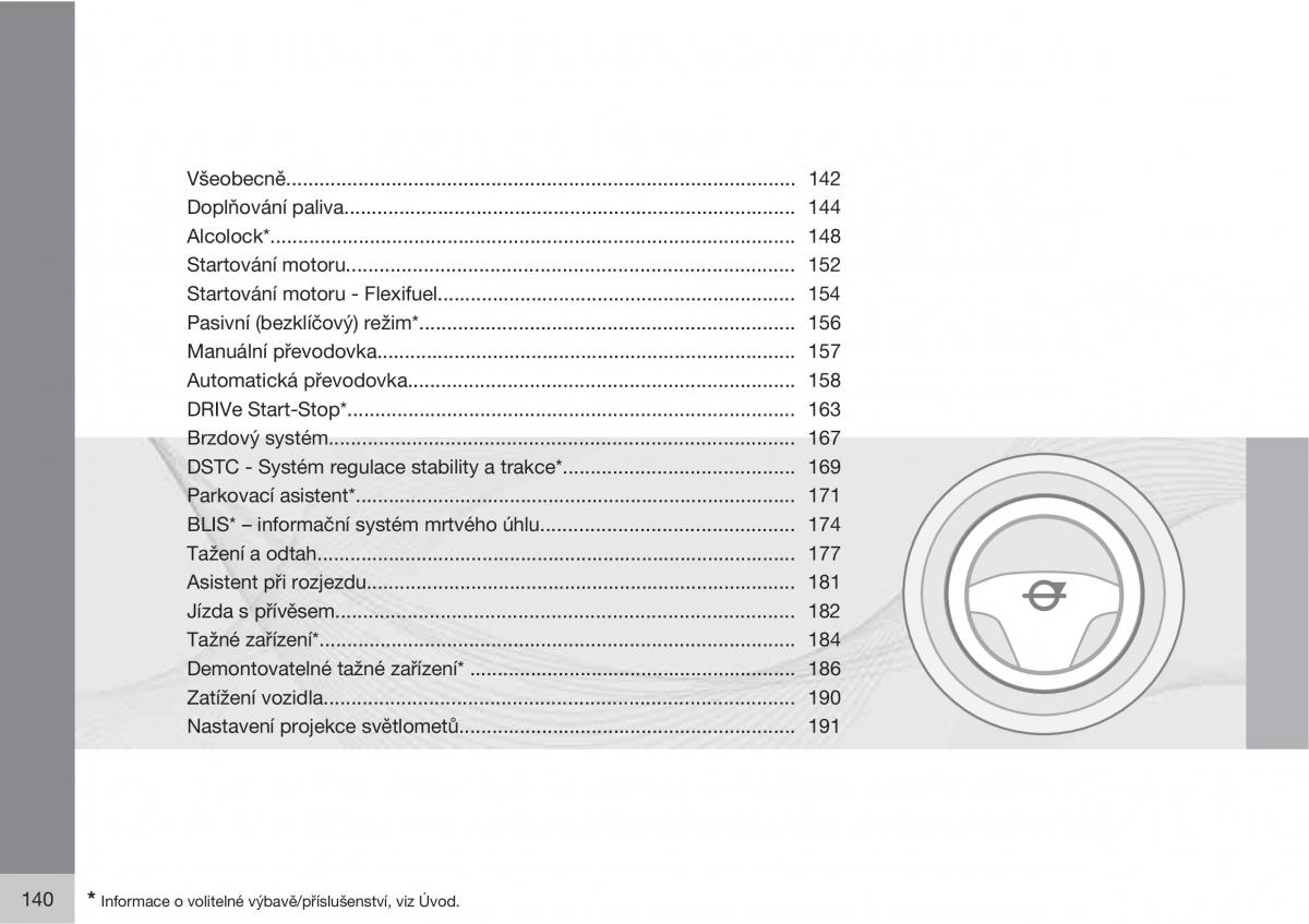 Volvo C30 navod k obsludze / page 142