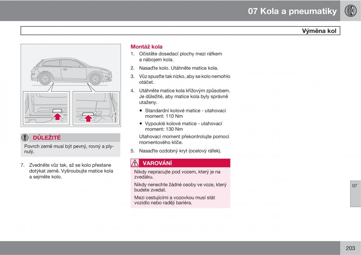 Volvo C30 navod k obsludze / page 205