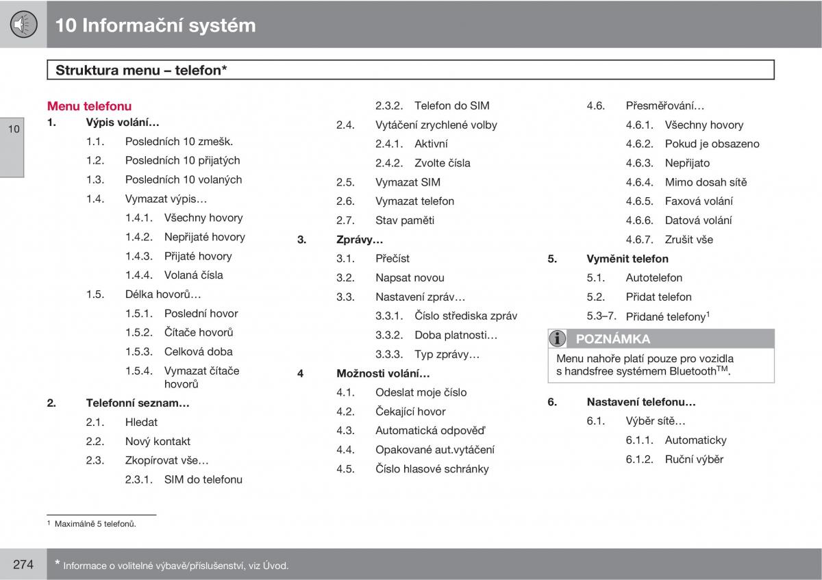 Volvo C30 navod k obsludze / page 276