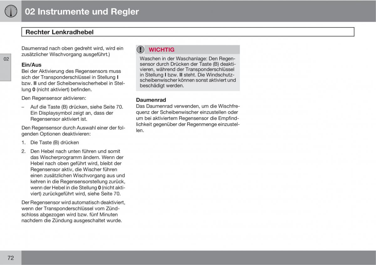 Volvo C30 Handbuch / page 74