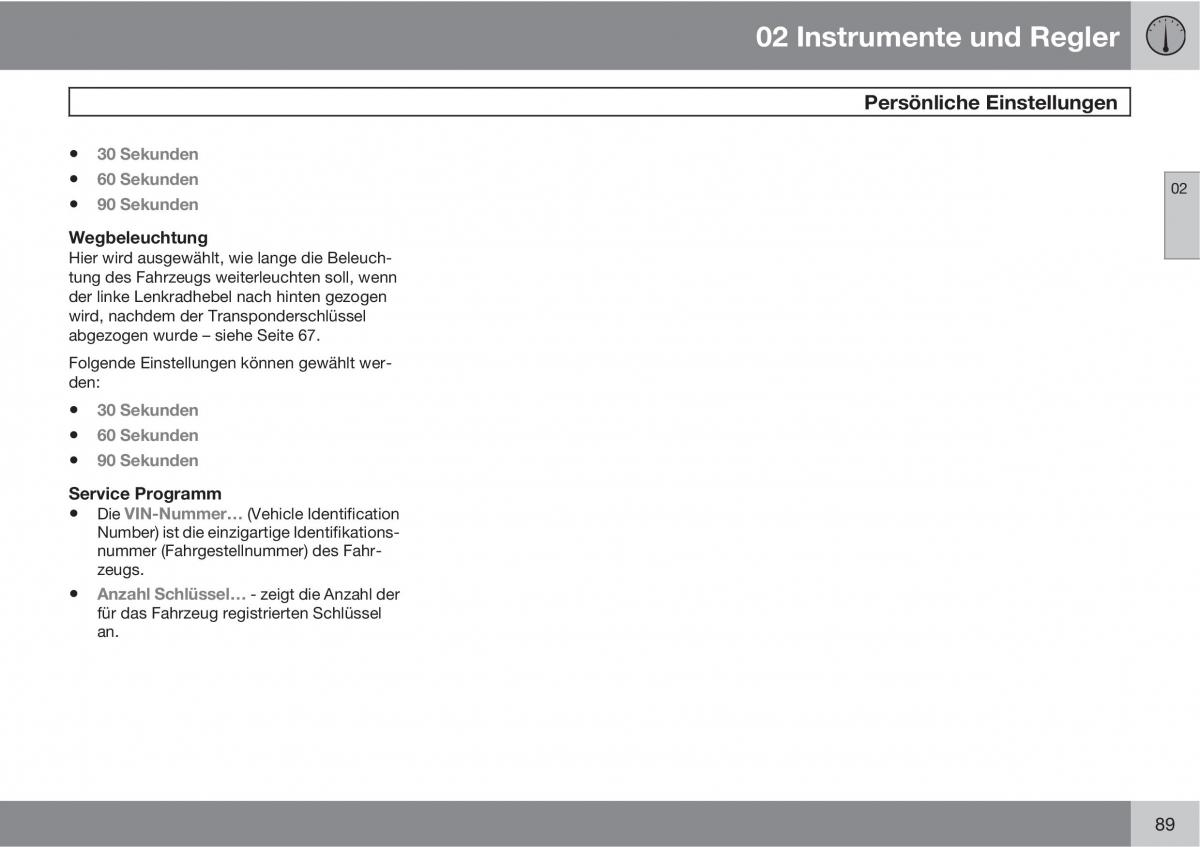 Volvo C30 Handbuch / page 91