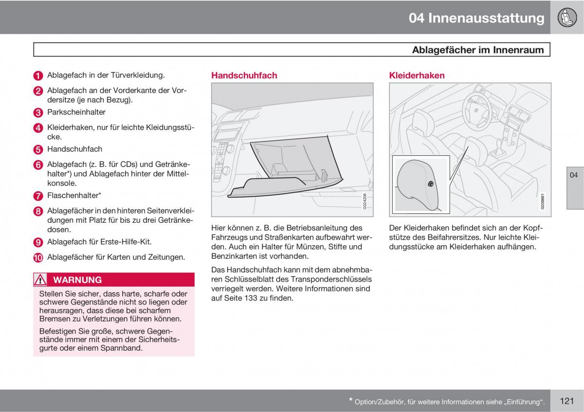 Volvo C30 Handbuch / page 123