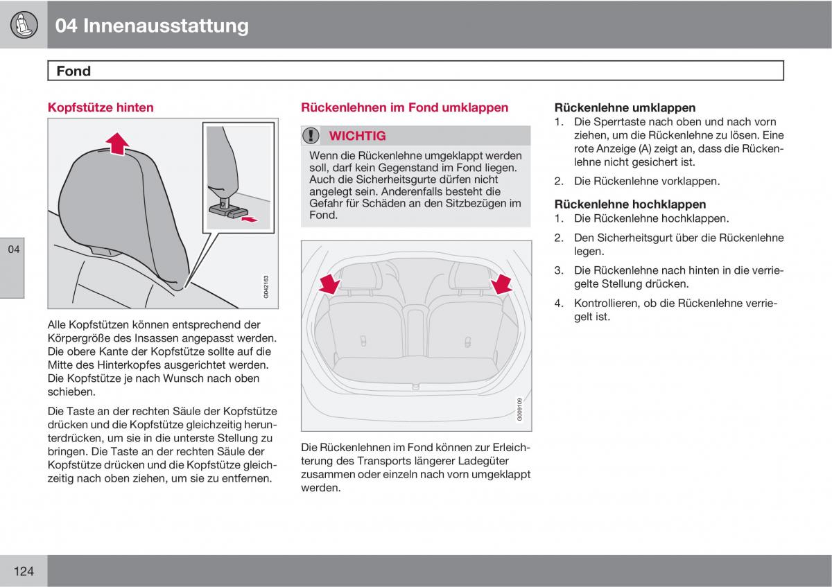 Volvo C30 Handbuch / page 126