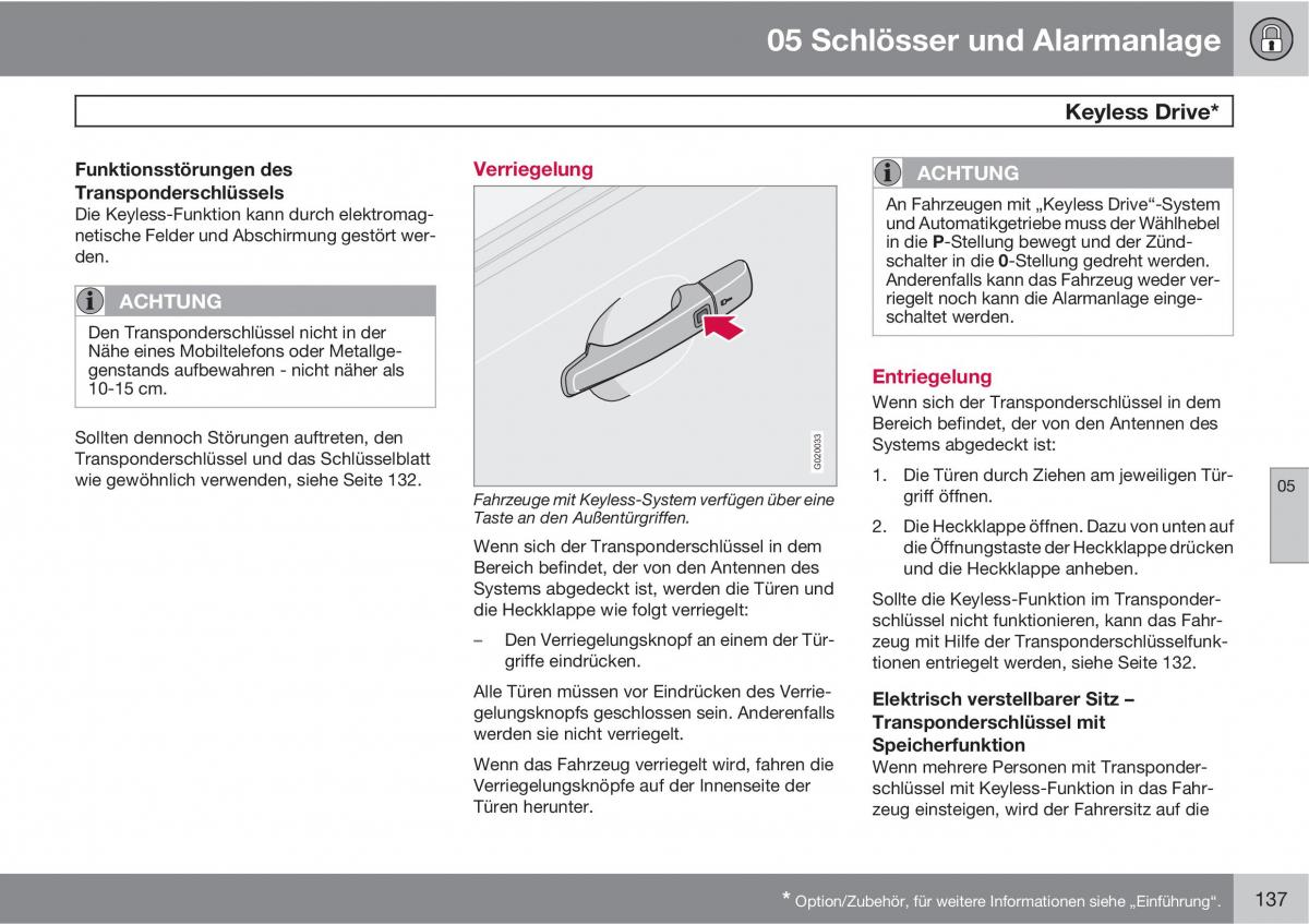 Volvo C30 Handbuch / page 139