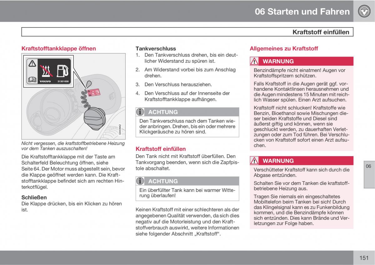 Volvo C30 Handbuch / page 153