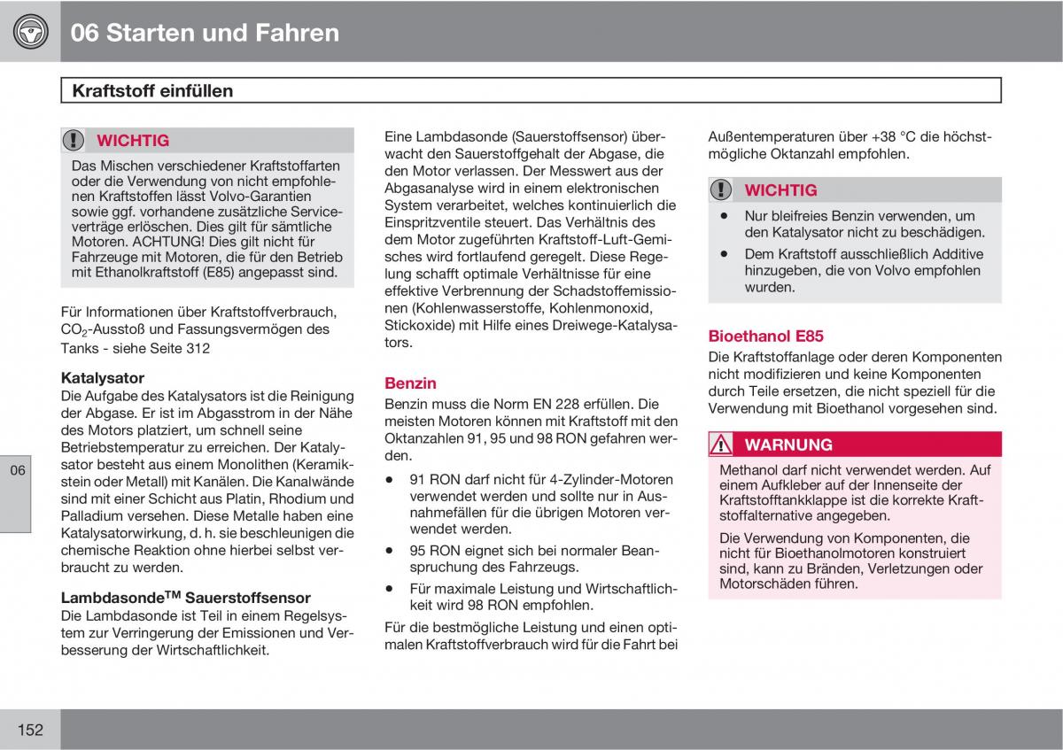 Volvo C30 Handbuch / page 154