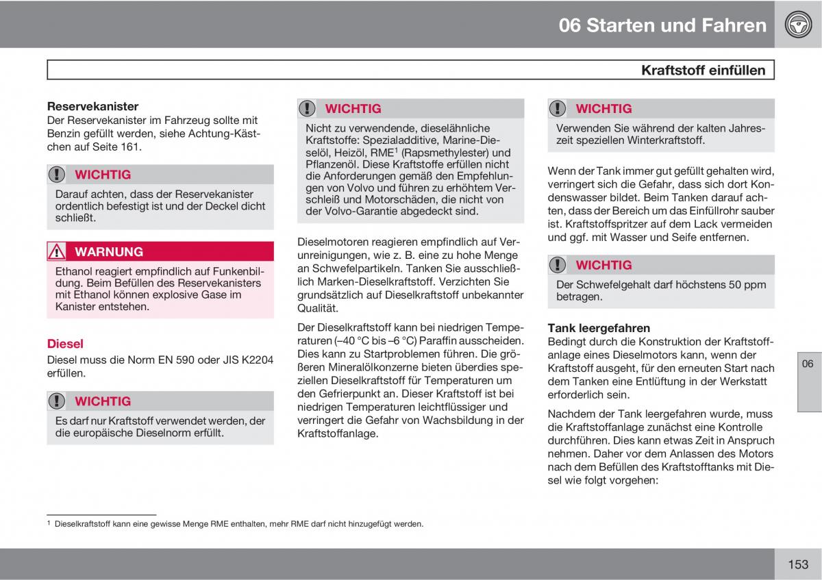 Volvo C30 Handbuch / page 155