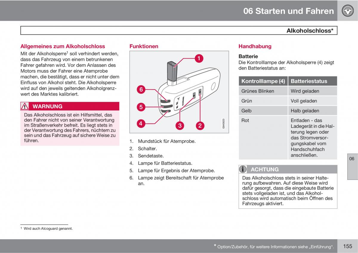 Volvo C30 Handbuch / page 157