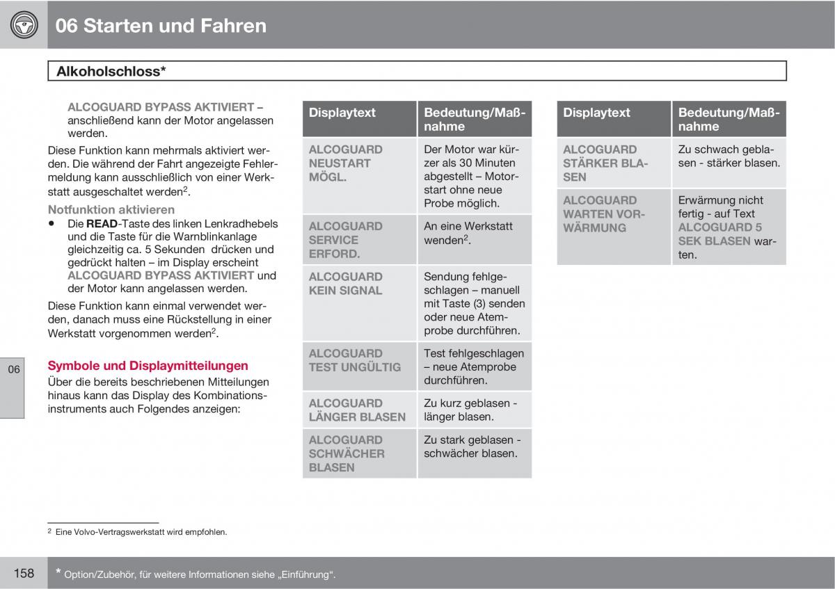 Volvo C30 Handbuch / page 160