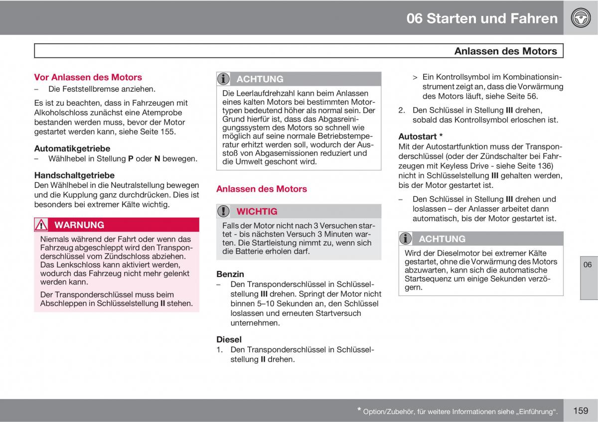 Volvo C30 Handbuch / page 161