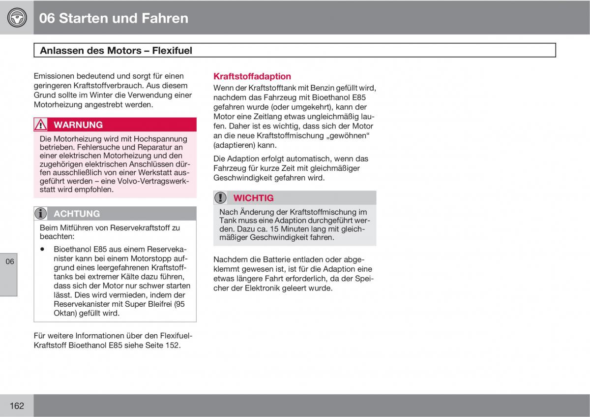 Volvo C30 Handbuch / page 164