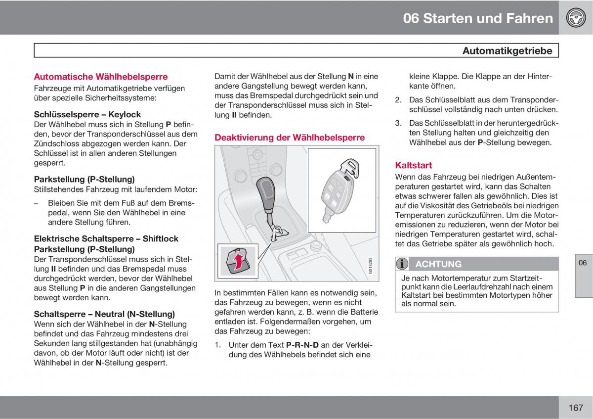 Volvo C30 Handbuch / page 169