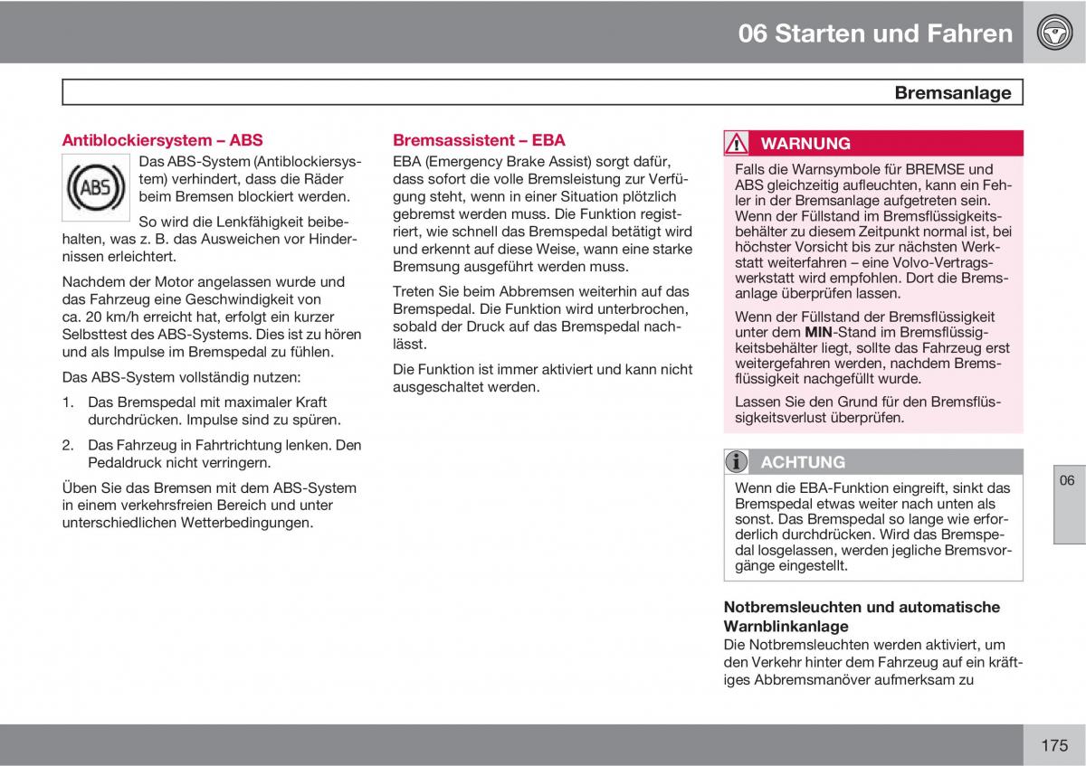 Volvo C30 Handbuch / page 177