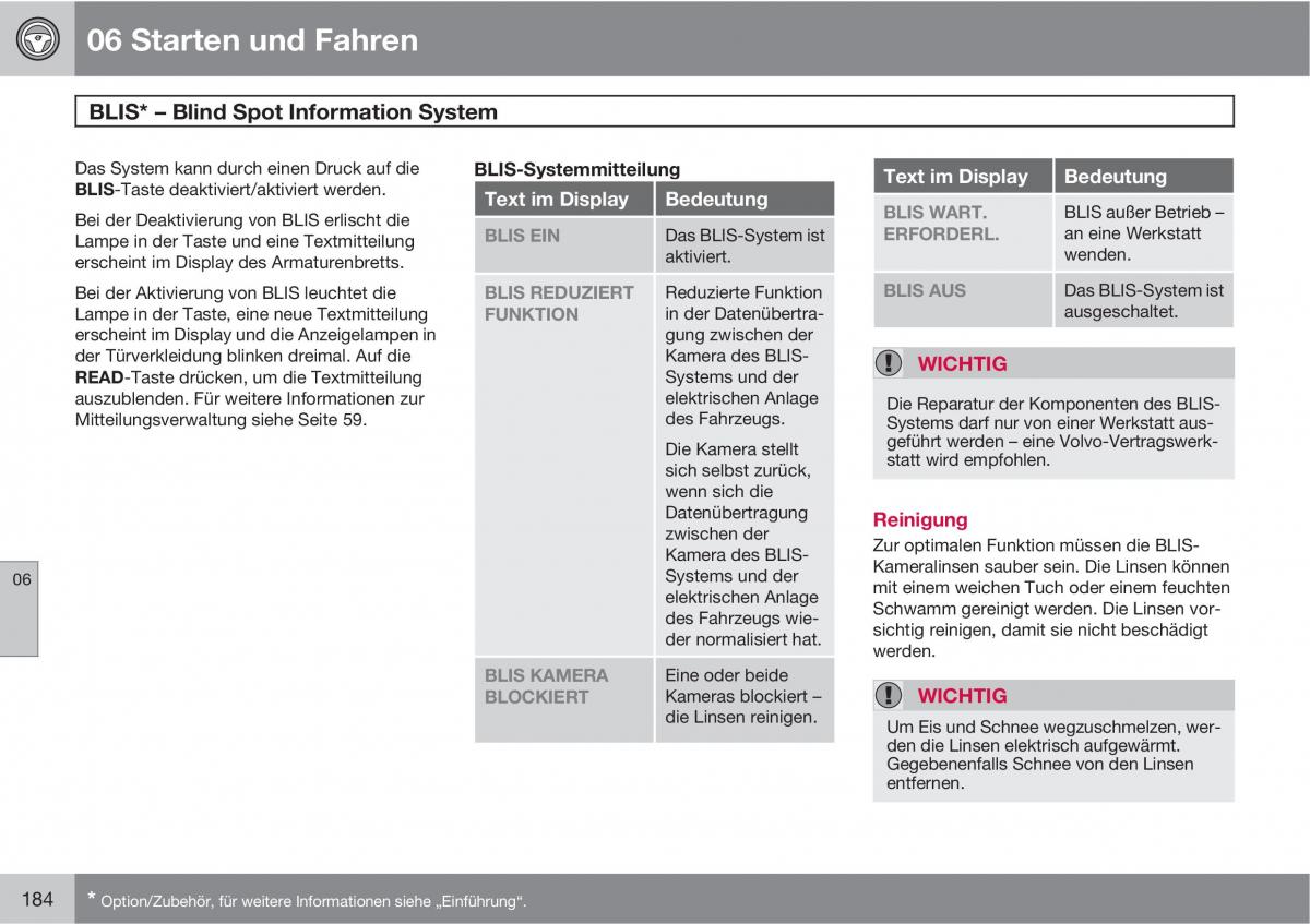 Volvo C30 Handbuch / page 186