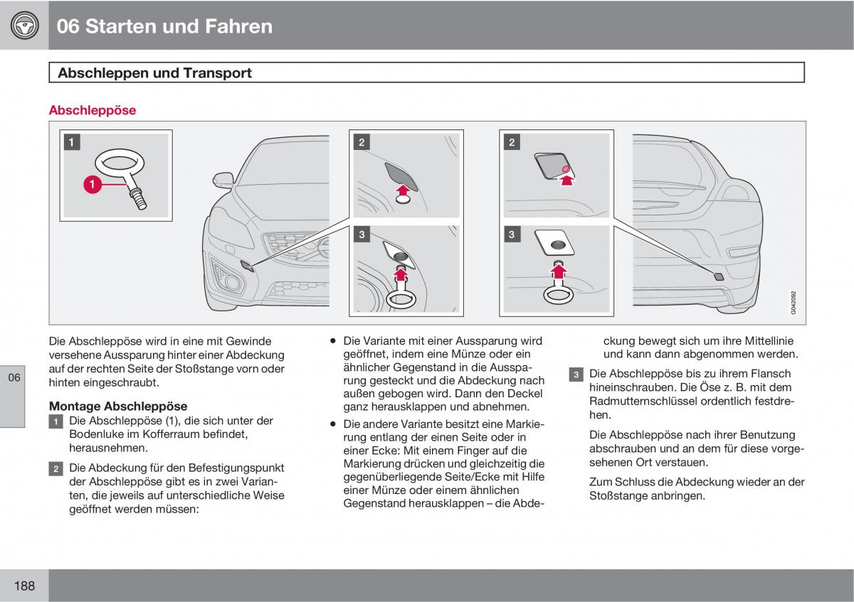 Volvo C30 Handbuch / page 190