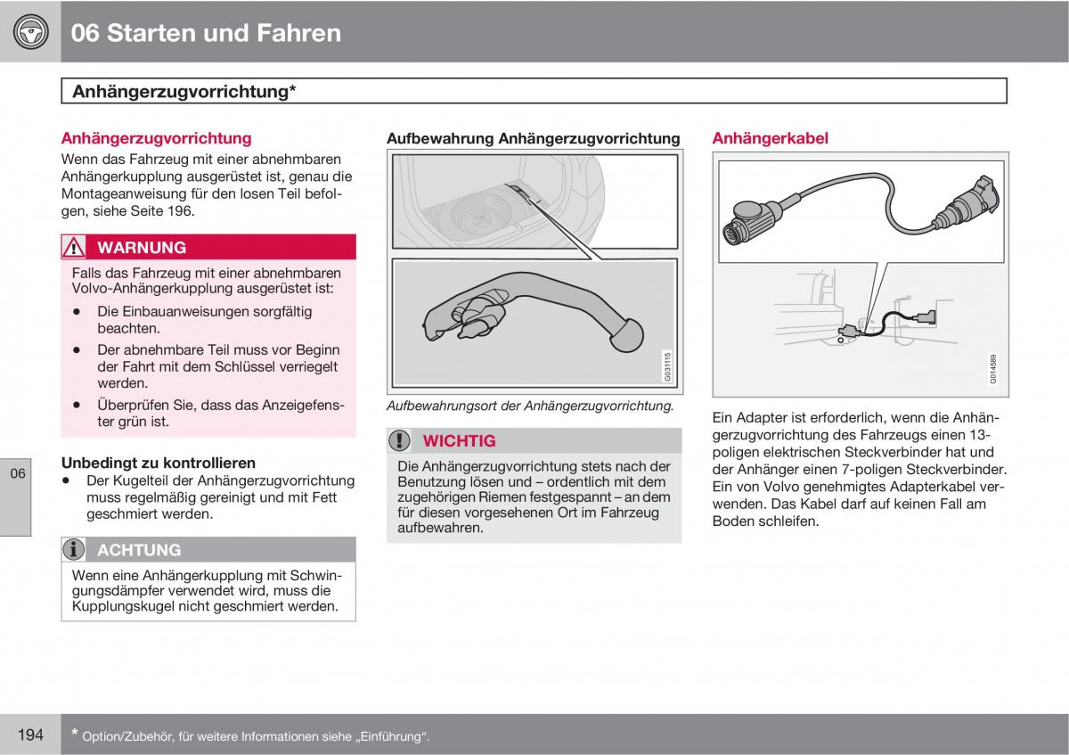 Volvo C30 Handbuch / page 196