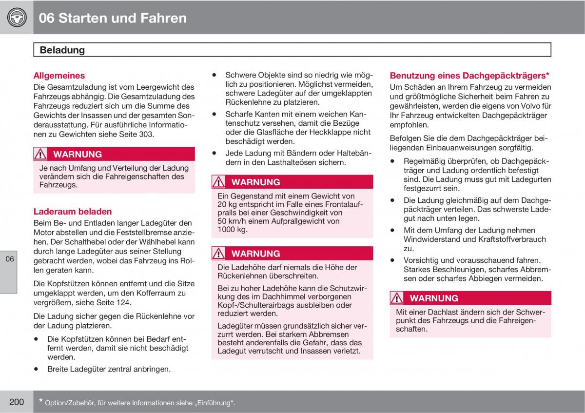 Volvo C30 Handbuch / page 202