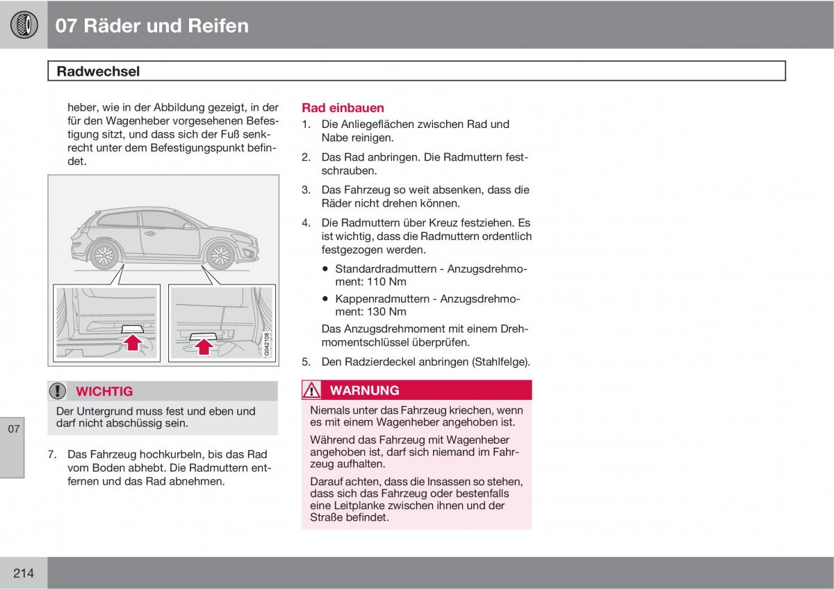 Volvo C30 Handbuch / page 216