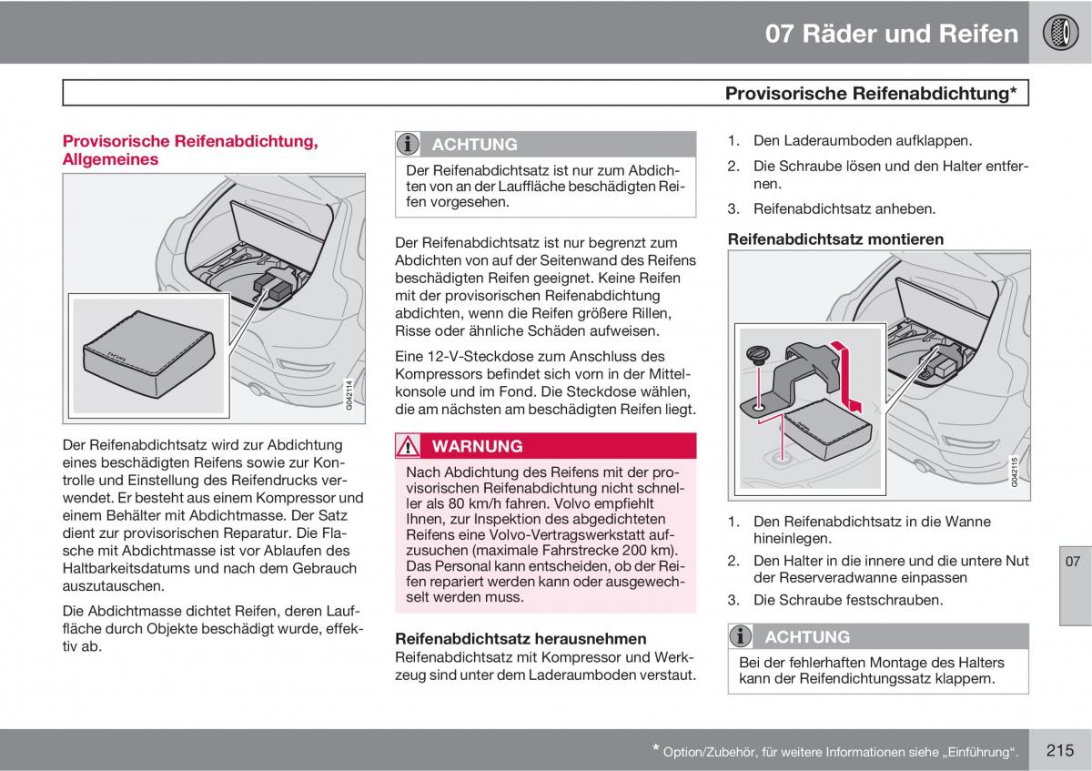 Volvo C30 Handbuch / page 217