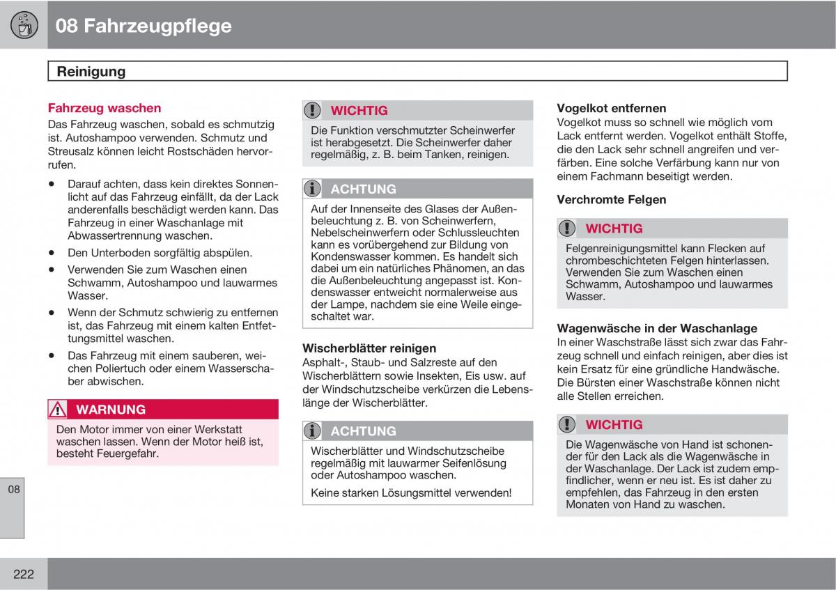 Volvo C30 Handbuch / page 224