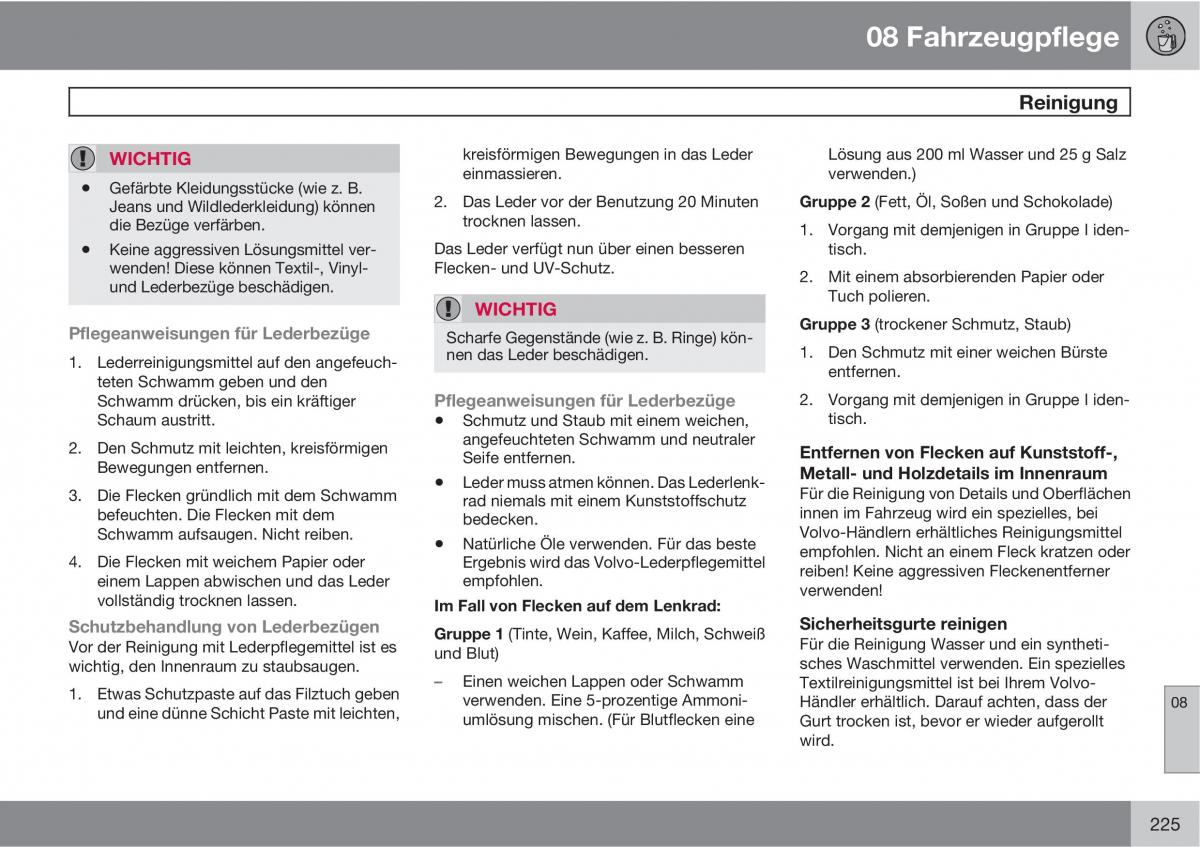 Volvo C30 Handbuch / page 227