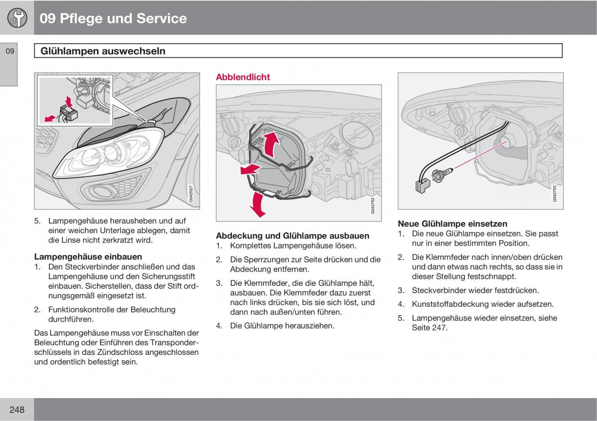 Volvo C30 Handbuch / page 250