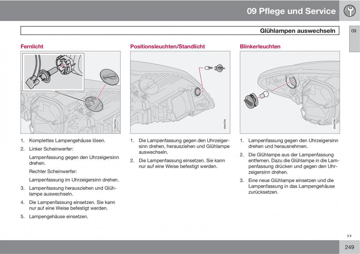 Volvo C30 Handbuch / page 251