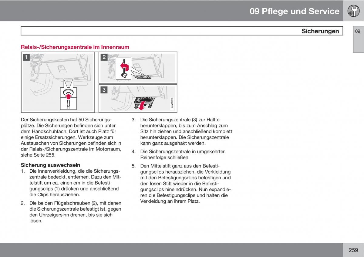 Volvo C30 Handbuch / page 261