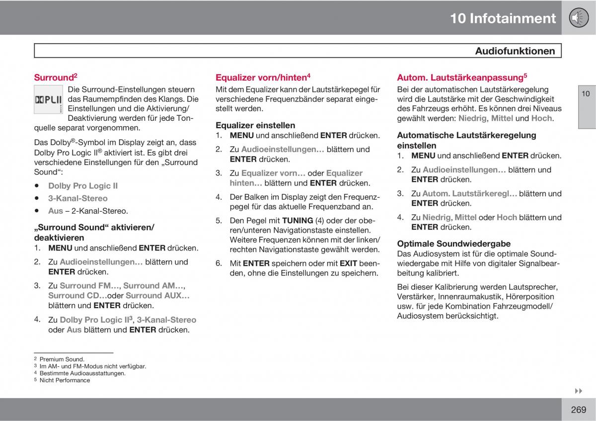 Volvo C30 Handbuch / page 271