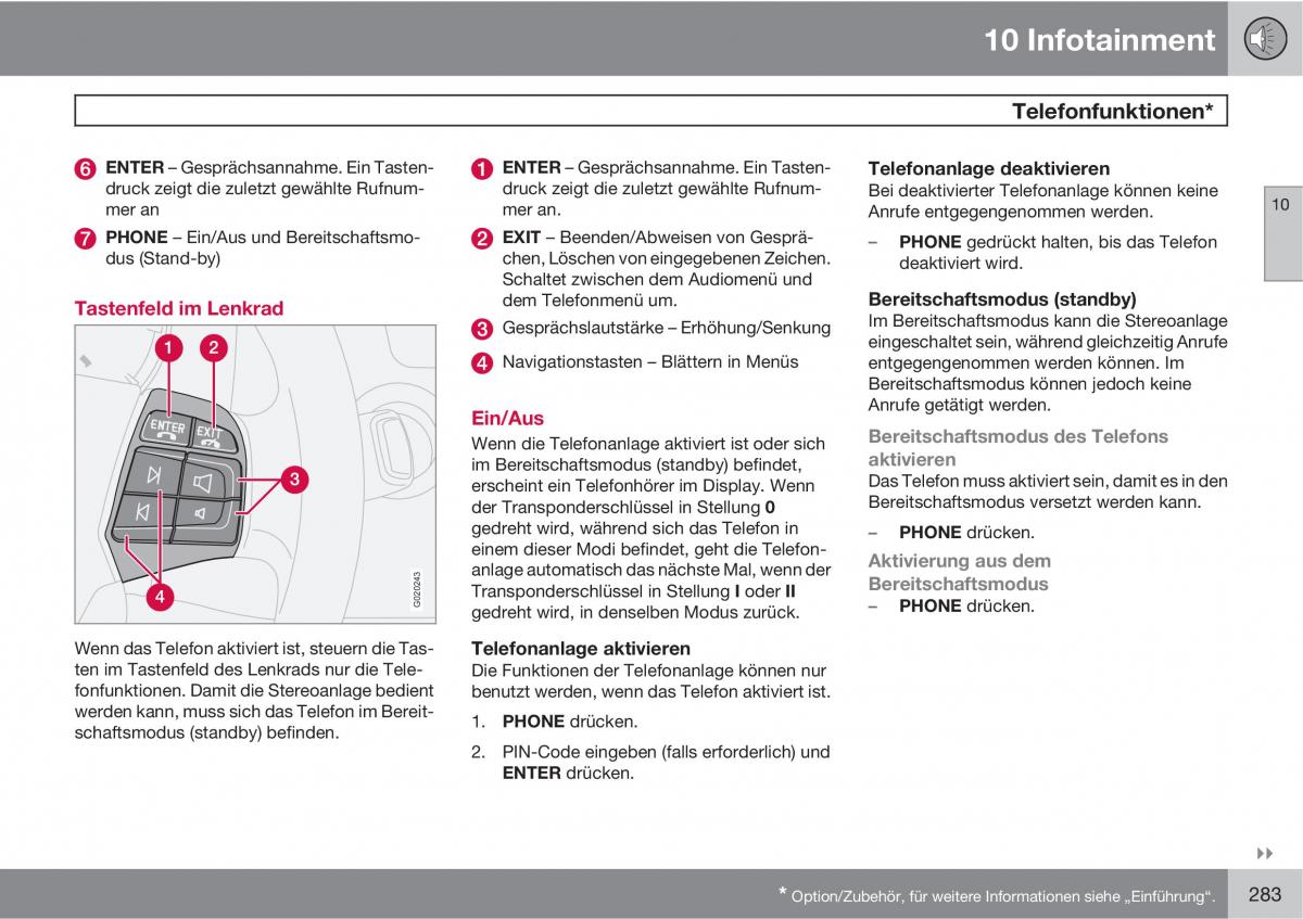 Volvo C30 Handbuch / page 285