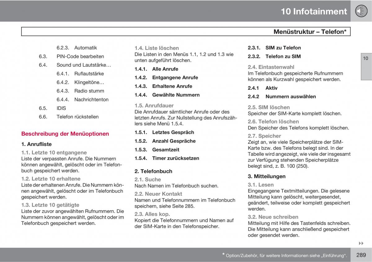 Volvo C30 Handbuch / page 291