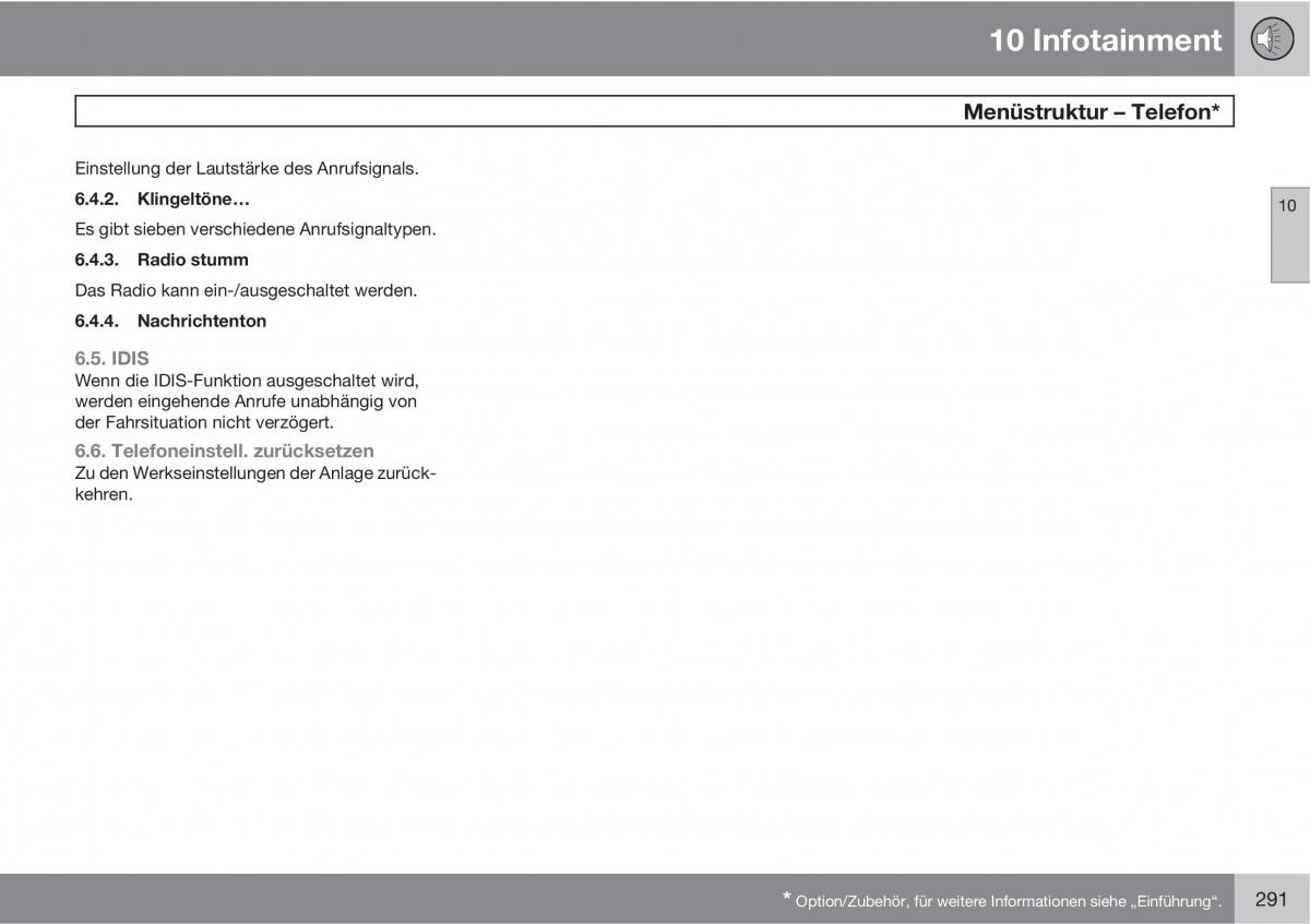 Volvo C30 Handbuch / page 293