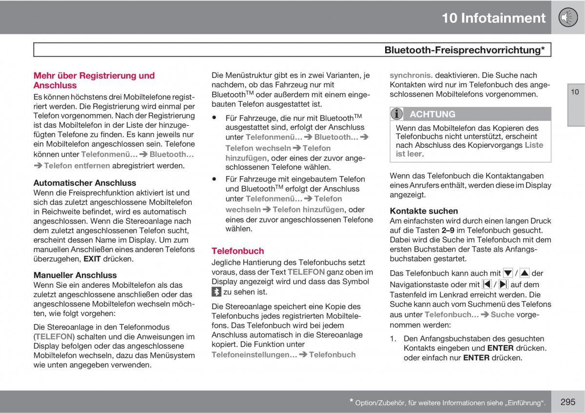 Volvo C30 Handbuch / page 297