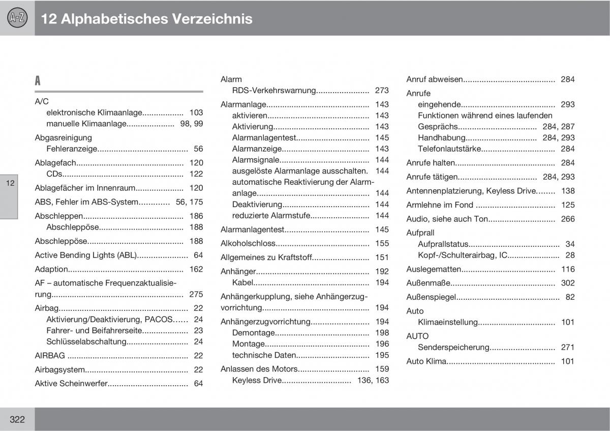 Volvo C30 Handbuch / page 324